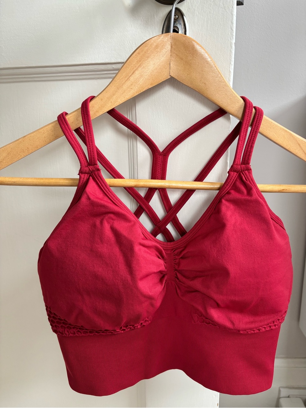 Women's Strappy Red Sports Top